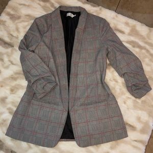 Oversized plaid blazer